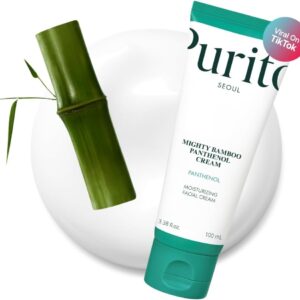 PURITO Mighty Bamboo Panthenol Cream, 10% Panthenol for Blemish Recovery & Glow Boost, Post-Acne Moisturizer, Silicone-Free, Non-Comedogenic, Vegan, Korean Skincare, 3.38 fl oz / 100ml