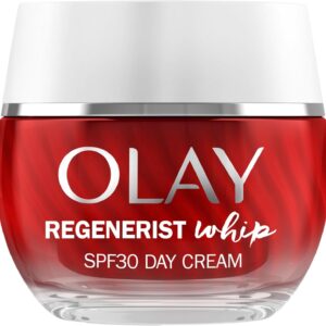 Olay Regenerist Whip Day Face Cream SPF30, Lightweight Anti-Wrinkle + Firming Skincare Moisturiser with Sun Protection, Anti-Ageing Niacinamide and Peptides, Renews, Firms and Hydrates 50ml