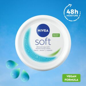 NIVEA Soft Moisturising Cream (500ml), A Moisturising Cream for Face, Body and Hands with Vitamin E and Jojoba Oil, Hand Cream Moisturises Deeply, All-Purpose Day Cream, 500 ml (Pack of 1) white - Image 3