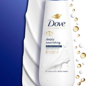 Dove Advanced Care Deeply Nourishing Body Wash Body Cleanser shower gel with skin-natural nutrients for instantly lotion-soft skin 6x 400 ml - Image 2