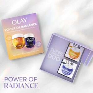 Olay Radiance Renewal Skincare Giftset: Vitamin C SPF30 Anti-Dark Spot Day Cream Face Moisturiser 50ml + Retinol 24 Night Cream Face Moisturiser 50ml, Skincare for Hydration and Overnight Renewal - Image 2