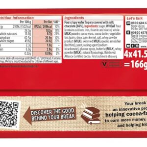 Kit Kat 4 Finger Milk Chocolate Bar Multipack, 4 x 41.5g - Image 3