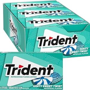 Trident Minty Sweet Twist Sugar Free Chewing Gum with Xylitol 14 Sticks 39 g