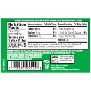 Trident Spearmint Sugar Free Chewing Gum with Xylitol 14 Sticks pack of 12 - Image 3