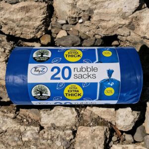 Tidyz Heavy Duty Extra Thick Strong Rubble Sacks Bags - For Home DIY Renovation Construction Building Trade Garden Waste Move Bricks Soil Made from 100% Recyled Plastic Pack of 20 32L Bags