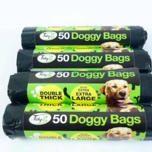 Tidyz 200 x Extra Large Super Strong Doggy bags (4 x 50),Black
