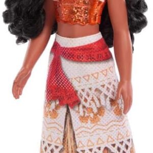 Mattel Disney Princess Dolls, Moana Posable Fashion Doll with Sparkling Clothing and Accessories, Disney Movie Toys, HLW05, Orange Outfit - Image 3