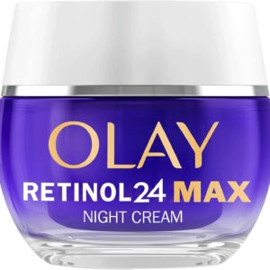 Olay Retinol 24 MAX Night Cream Face Moisturiser, Skincare with Antioxidant Vitamin E, 40% Glycerin Overnight Anti Aging Skin Care: Smooths, Renews and Hydrates, 50ml (vs Retinol24 Night Cream)
