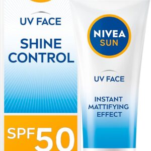 NIVEA Sun UV Face Shine Control SPF 50 Cream (50ml), Sun Cream Protects Against UVA/UVB Rays and Premature Skin Ageing, Sunscreen for Delicate Facial Skin - Image 2