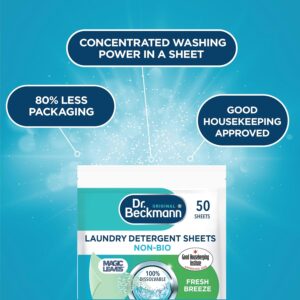 Dr. Beckmann Laundry Detergent Sheets NON-BIO | fresh breeze| Pre-dosed | 50 sheets - Image 2