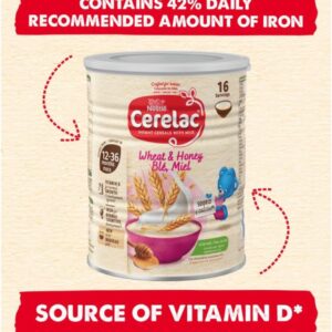 Cerelac Honey & Wheat Wheat & Honey Toddler Cereal with Milk 400g-Pack of 1 | from 12 Months+ | Toddler Cereal (Packing May Vary) 400g (Pack of 1)
