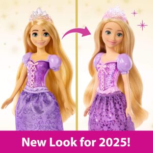 Mattel Disney Princess Rapunzel Doll, Tangled in Signature Clothing, Collectible Fashion, Poseable with Blonde Hair, Tiara Crown, Accessories, Toys for Ages 3 and Up, HLW03 - Image 2