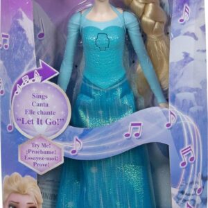 Mattel Disney Frozen Toys, Singing Elsa Doll in Signature Clothing, Sings “Let It Go” from the Disney Movie Frozen, Gifts for Kids, JFH84