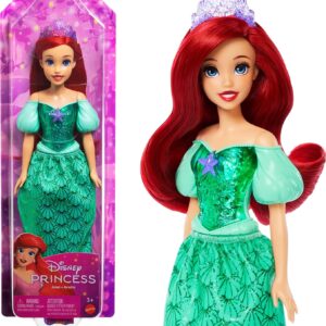 Mattel Disney Princess Dolls, Ariel Posable Fashion Doll with Sparkling Clothing and Accessories, Disney Movie Toys, HLW10