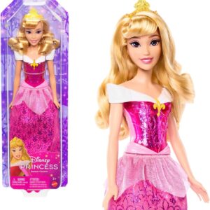 Mattel Disney Princess Dolls, Aurora Sleeping Beauty Posable Fashion Doll with Sparkling Clothing and Accessories, Disney Movie Toys, HLW09