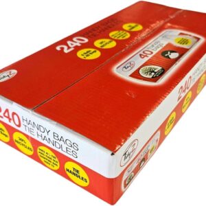 Tidyz 240 HANDY BAGS with Tie Handles (6 rolls of 40 bags) Use as Handy Shopping Bag - Carrier Bag - 15L Pedal Bin - Bathroom Bin - Household Waste, Kitchen Bin - Bin Liner - Waste Paper