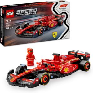 LEGO Speed Champions Ferrari SF-24 F1 Race Car Toy with a Collectible Formula 1 Driver Minifigure - Model Kits for 10+ Year Old Boys & Girls or Adult Motorsport Fans 77242