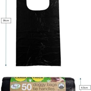 TidyZ Dog Poop Bags – 500 Extra‑Strong, Extra‑Large Poo Bags for Dogs with Easy Tie Handles, Leak‑Proof & Scent‑Free Waste Bags (10 Rolls of 50) - Image 2