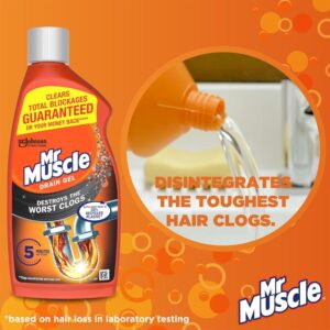 Mr Muscle Drain Unblocker, Sink & Drain Cleaner, Heavy Duty Drain Gel, 2 x 500 ml - Image 2