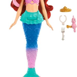 Mattel Disney Princess Toys, Ariel Swimming Mermaid Doll with Color-Change Hair and Tail, Water Toy Inspired by the Disney Movie, HPD43 - Image 3