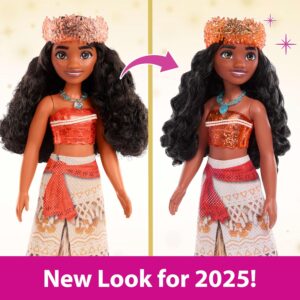 Mattel Disney Princess Dolls, Moana Posable Fashion Doll with Sparkling Clothing and Accessories, Disney Movie Toys, HLW05, Orange Outfit - Image 2