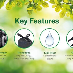 TidyZ Dog Poop Bags – 500 Extra‑Strong, Extra‑Large Poo Bags for Dogs with Easy Tie Handles, Leak‑Proof & Scent‑Free Waste Bags (10 Rolls of 50) - Image 3