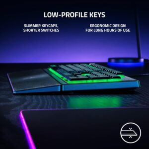 Razer Ornata V3 X - Low Profile Gaming Keyboard (Silent Membrane Switches, UV-Coated Keycaps, Durable, Spill-Resistant Design, Ergonomic Writst Rest) UK Layout | Black - Image 3